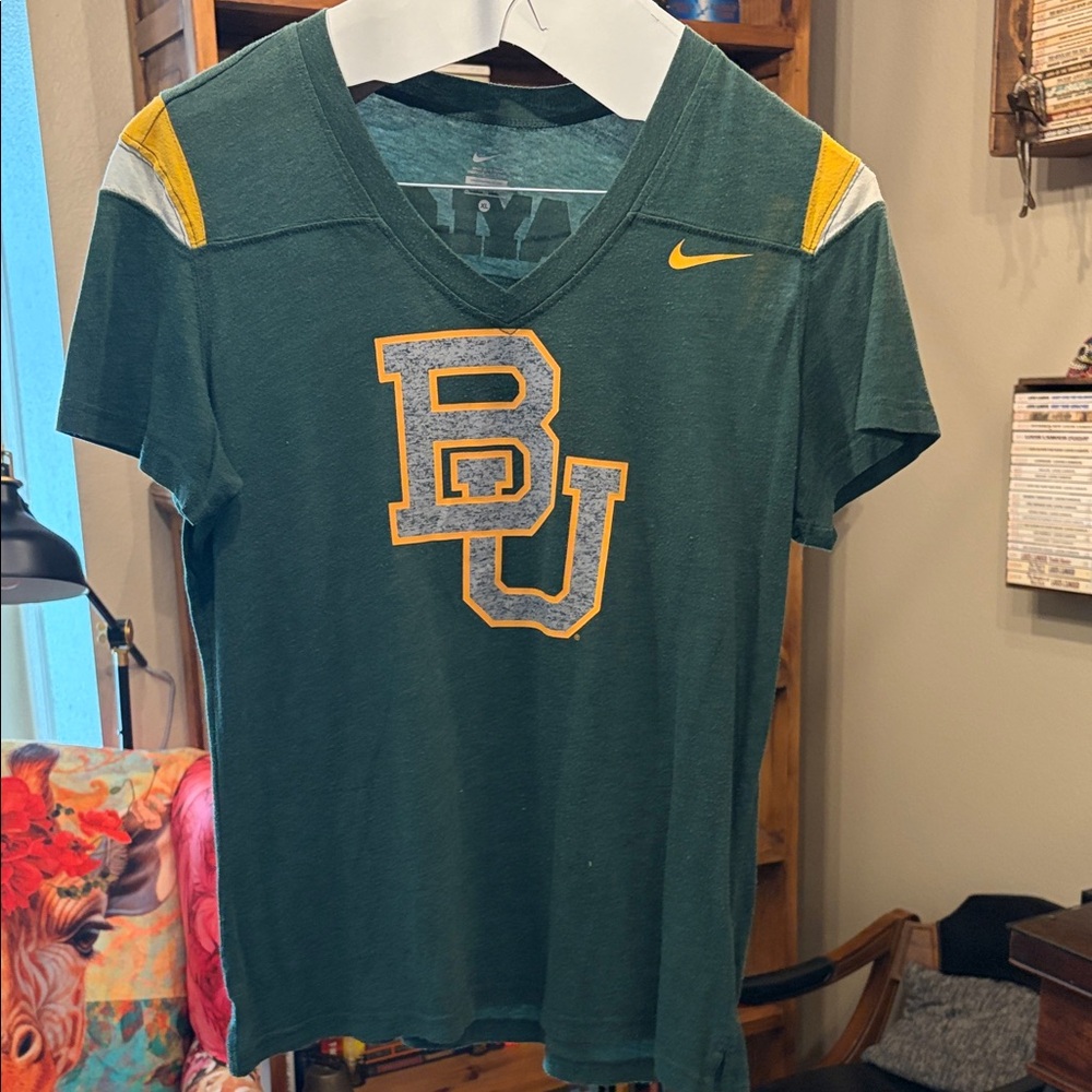 Nike Baylor Forest Green V-neck Tee